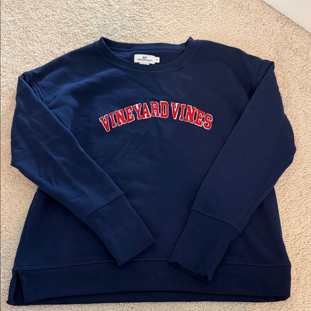 Vineyard Vines Dark Blue Crewneck with Red Logo